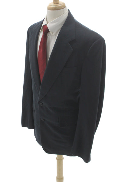 Nordstrom Mens Black Wool Blazer Classic Button Size 42
