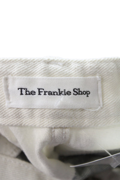 The Frankie Shop Women Straight Jeans Blue High Rise Cotton Button Fly Size S