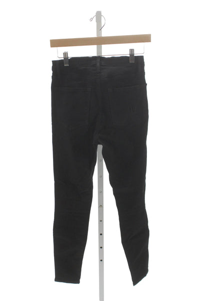 Frame Womens Skinny Black High Rise Cotton Jeans Button Size 25