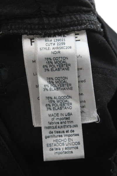 Frame Womens Skinny Black High Rise Cotton Jeans Button Size 25