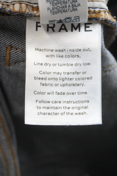 Frame Womens Skinny High Rise Jeans Blue Cotton Button Size 25