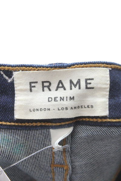 Frame Womens Skinny High Rise Jeans Blue Cotton Button Size 25