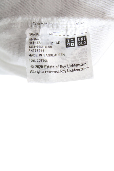 Uniqlo Unisex Basic Roy Lichtenstein Crew Cotton Tee White Short Sleeve Size M