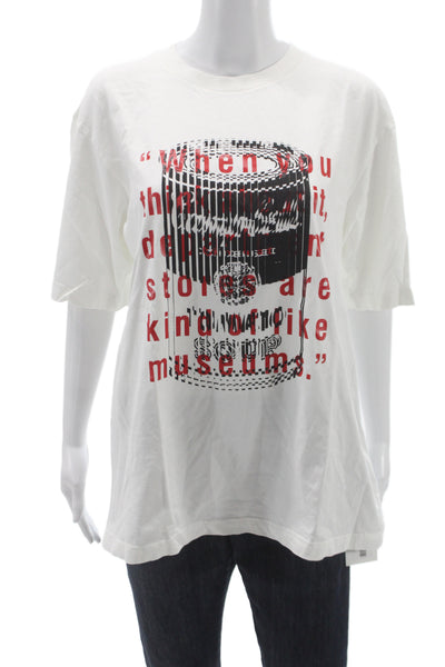 Uniqlo Unisex Adults Basic Andy Warhol White Cotton Crew Neck T-Shirt Size M