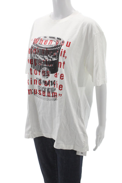 Uniqlo Unisex Adults Basic Andy Warhol White Cotton Crew Neck T-Shirt Size M