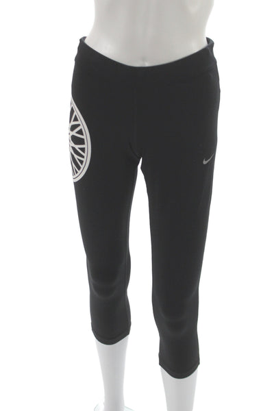 Nike Women Capri Leggings Black 92% Polyester Athleisure Size M
