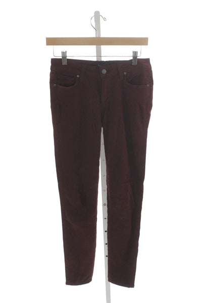 Paige Women Ankle Jeans Purple Cotton Blend Button Size 27