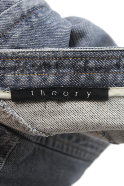 Theory Womens Mini Skirt Gray 97% Cotton Zip Size M
