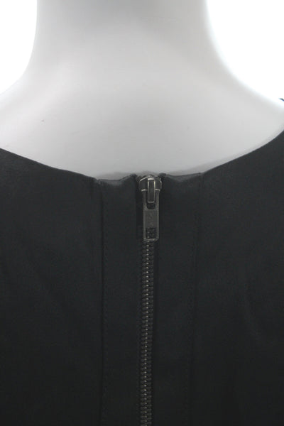 Helmut Lang Womens Black Geometric Sleeveless Tank Size L