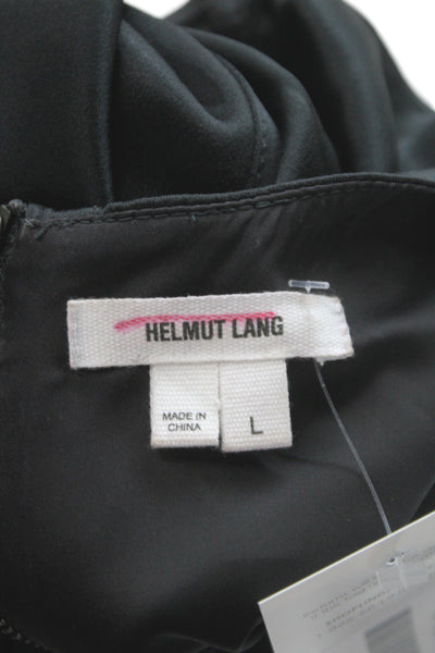 Helmut Lang Womens Black Geometric Sleeveless Tank Size L