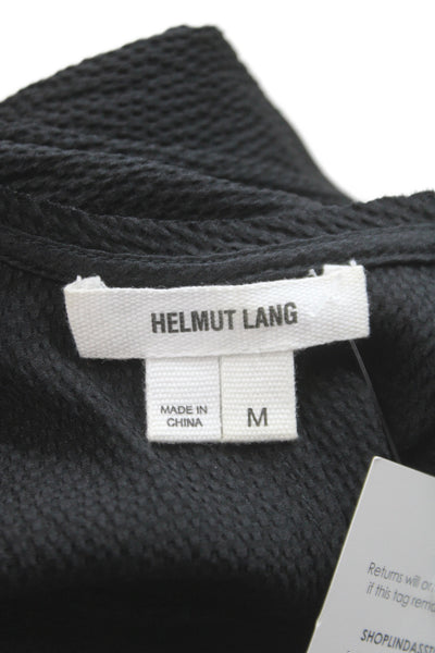 Helmut Lang Women Basic Black Silk Scoop Neck Tank Sleeveless Size M
