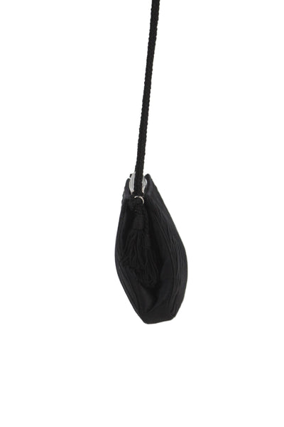 Judith Leiber Women's Tassel Silver Hardware Crossbody Handbag Black