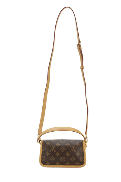 Louis Vuitton Womens Nano Diane Monogram Canvas Crossbody Handbag Brown