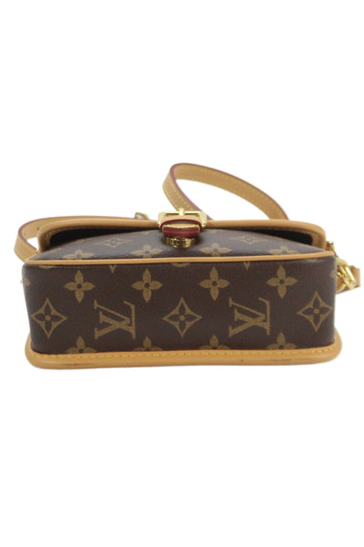 Louis Vuitton Womens Nano Diane Monogram Canvas Crossbody Handbag Brown