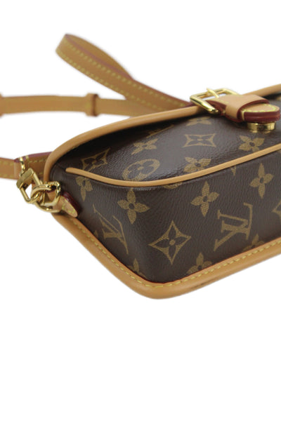 Louis Vuitton Womens Nano Diane Monogram Canvas Crossbody Handbag Brown