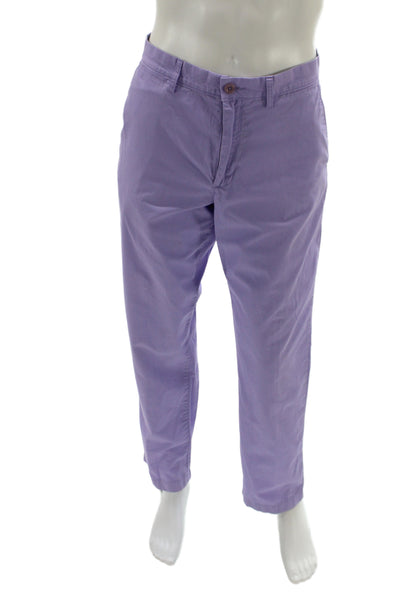 J Crew Men Purple 100% Cotton Chino Pants Button Fly Casual Size 34
