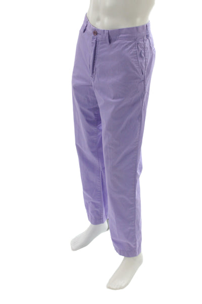 J Crew Men Purple 100% Cotton Chino Pants Button Fly Casual Size 34
