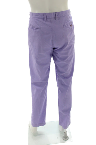 J Crew Men Purple 100% Cotton Chino Pants Button Fly Casual Size 34