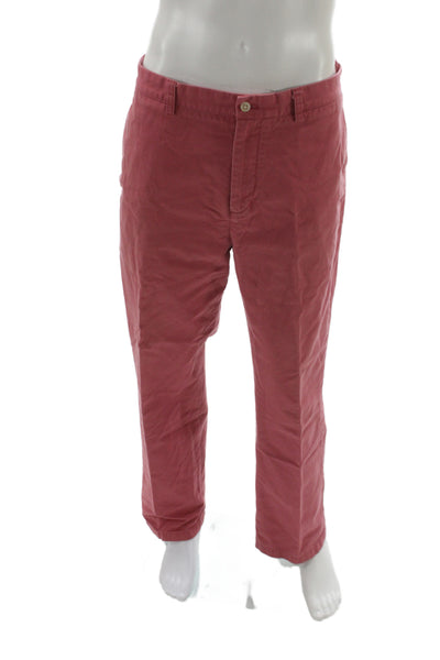 Vineyard Vines Mens Chino Pants Red Cotton Button Solid Size 33