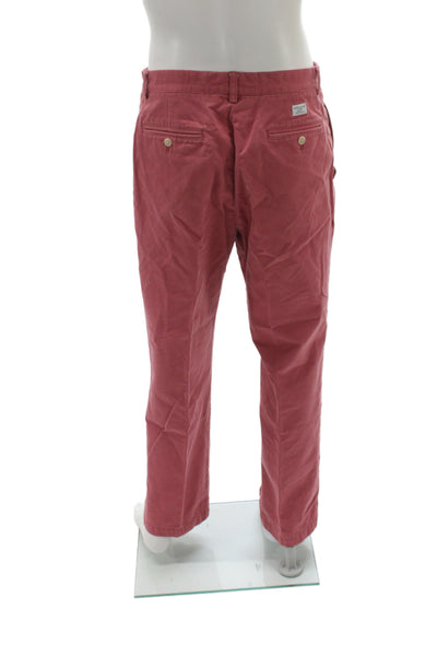 Vineyard Vines Mens Chino Pants Red Cotton Button Solid Size 33