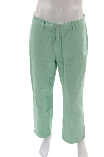 Vineyard Vines Mens Chino Pants Green 100% Cotton Twill Button Size 34