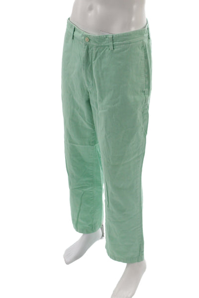Vineyard Vines Mens Chino Pants Green 100% Cotton Twill Button Size 34