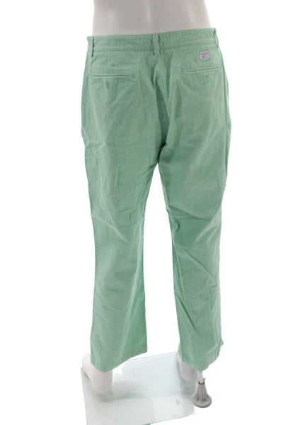 Vineyard Vines Mens Chino Pants Green 100% Cotton Twill Button Size 34