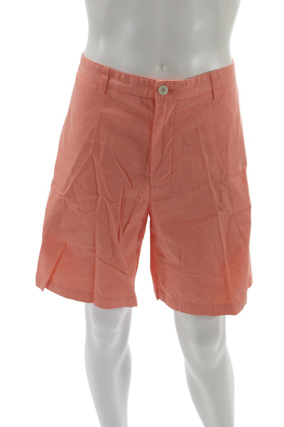 Vineyard Vines Mens Khaki Cotton Shorts Orange Size 35