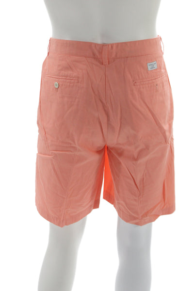 Vineyard Vines Mens Khaki Cotton Shorts Orange Size 35