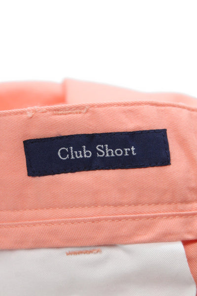 Vineyard Vines Mens Khaki Cotton Shorts Orange Size 35