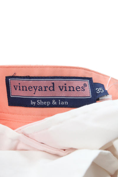 Vineyard Vines Mens Khaki Cotton Shorts Orange Size 35