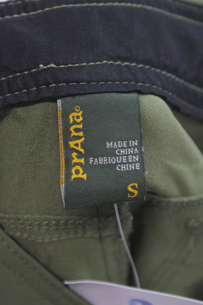 prAna Mens Cargo Shorts Green Button Closure Outdoor Size S