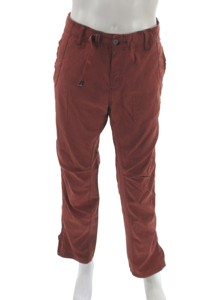 prAna Mens Chino Pants Red Button Closure Solid Fall Outdoor Size 36