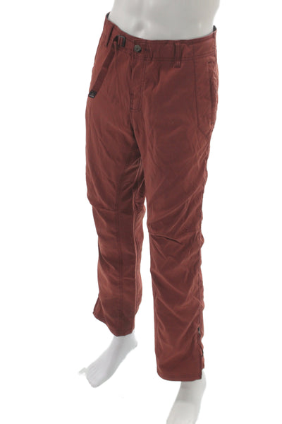 prAna Mens Chino Pants Red Button Closure Solid Fall Outdoor Size 36