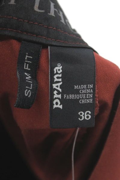 prAna Mens Chino Pants Red Button Closure Solid Fall Outdoor Size 36