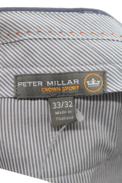 Peter Millar Mens Chino Pants Gray Polyester Button Size 33