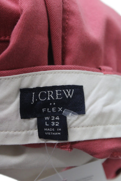 J Crew Mens Chino Pants Red Button 99% Cotton Inseam 30 Size 34