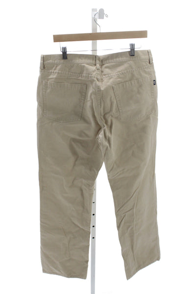 Vineyard Vines Mens Beige Khakis Button Fly Cotton 30 Inseam Size 35