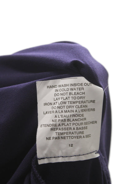 Sympli Womens Tunic Blouse Purple Scoop Neck 3/4 Sleeve Size 16