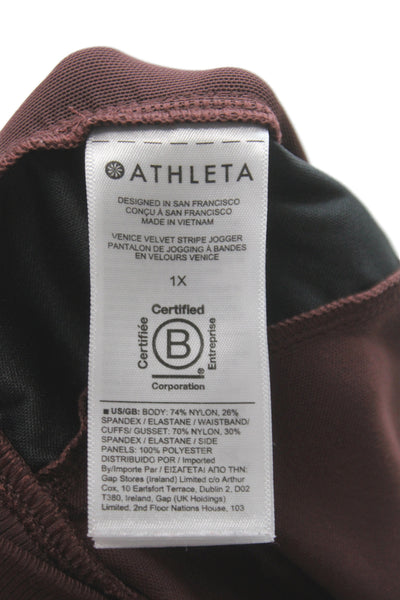 Athleta Women Plus Jogger Pants Brown Pull-On Athleisure Size 1X