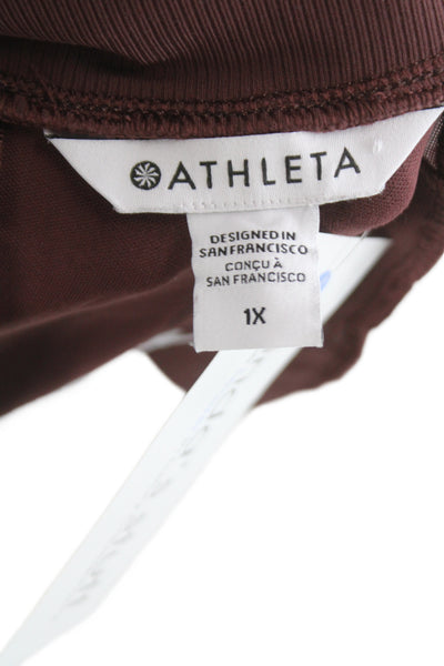 Athleta Women Plus Jogger Pants Brown Pull-On Athleisure Size 1X