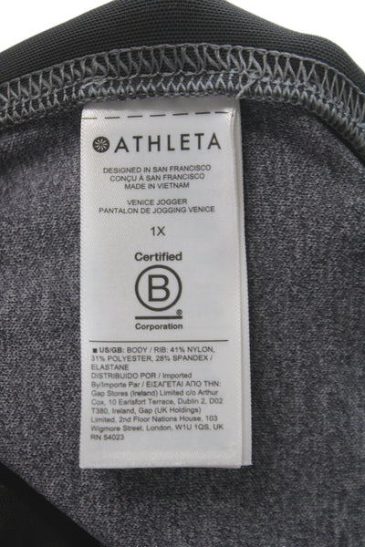 Athleta Womens Jogger Pants Gray Pull On Athleisure Size 1X