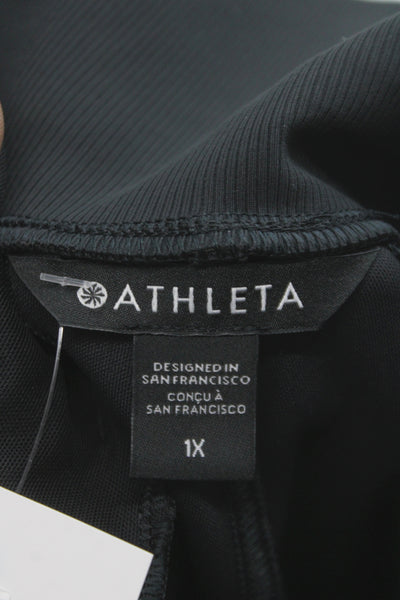 Athleta Womens Plus Jogger Pants Black Pull On Nylon Athleisure Size 1X