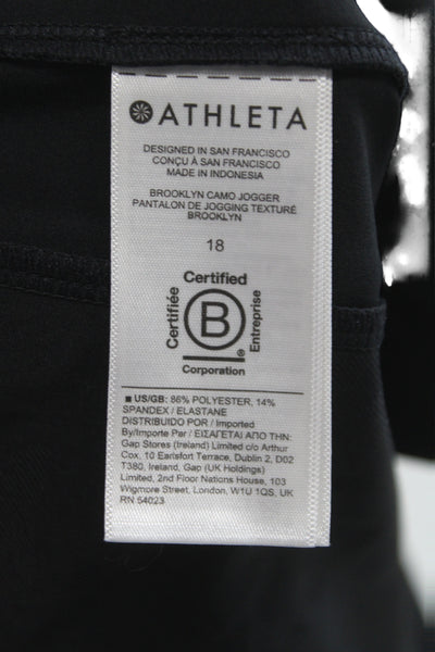 Athleta Womens Black Jogger Pants Pull On Athleisure Size 18