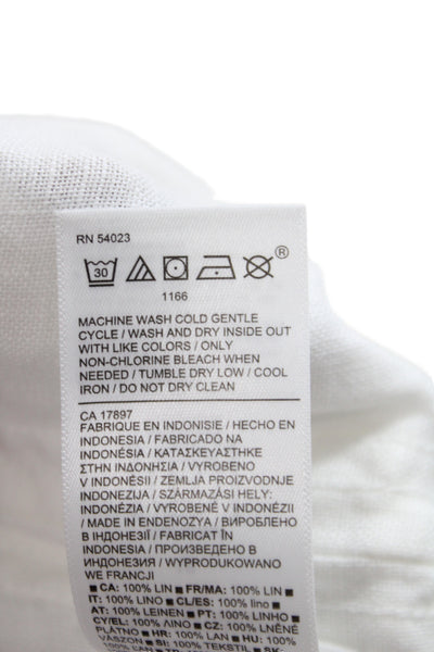 Athleta Womens White Linen Drawstring Casual Pants Size 16