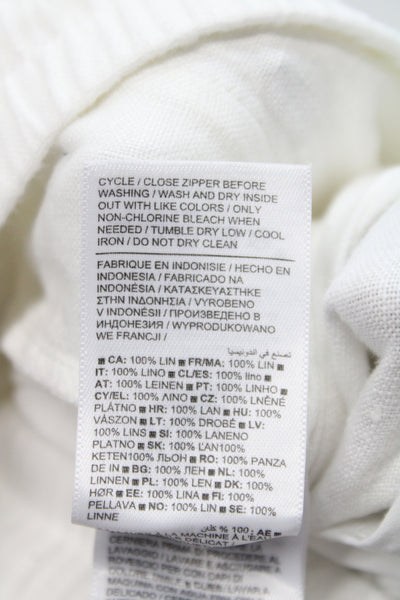 Athleta Womens Jogger Pants White Linen Drawstring Summer Size 16