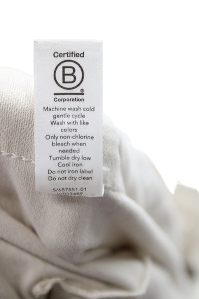 Athleta Womens Cropped Beige Drawstring Cotton Pants Size 18