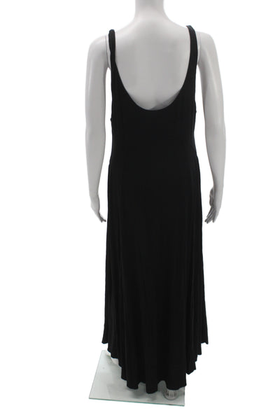 FP Beach Women Maxi Dress Sleeveless Scoop Neck Pullover Black Mid-Calf Size L