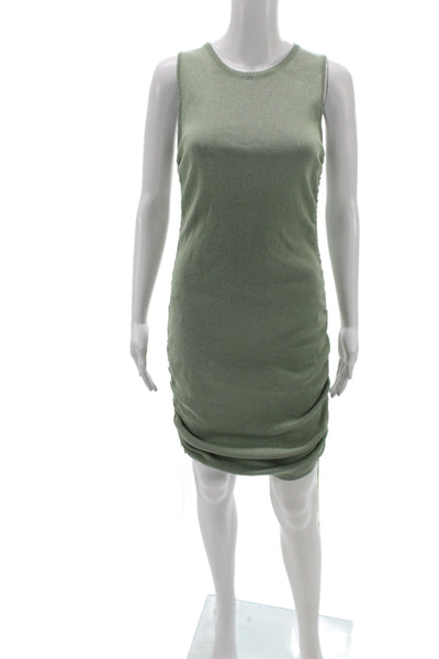 Lioness Womens Bodycon Dress Green Sleeveless Crew Neck Mini Size XL