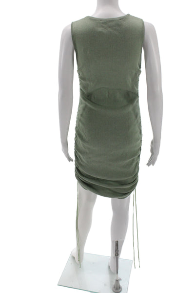 Lioness Womens Bodycon Dress Green Sleeveless Crew Neck Mini Size XL